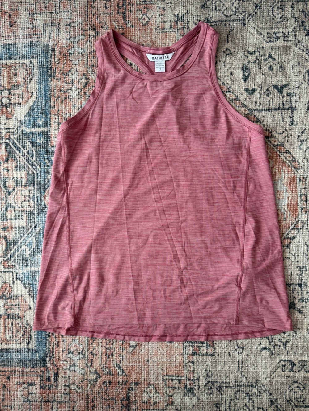 ATHLETA Ultimate Train Textured Sleeveless Tank Top in Dusty Rose